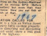 Advertisement for a Game-Home cooking sale held by the U.C.W.C, for March 15, 1967 at the Ukrainian Hall
