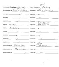 Family genealogical records of Stephen Pachok (Paczok), including wife’s maiden name, brother, sister and their spouses' information as well as any children.