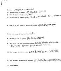 Questionarie about arrival to Sydney for Dmytro Mahalik.