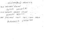 Genealogical information for William Hrynick and family.